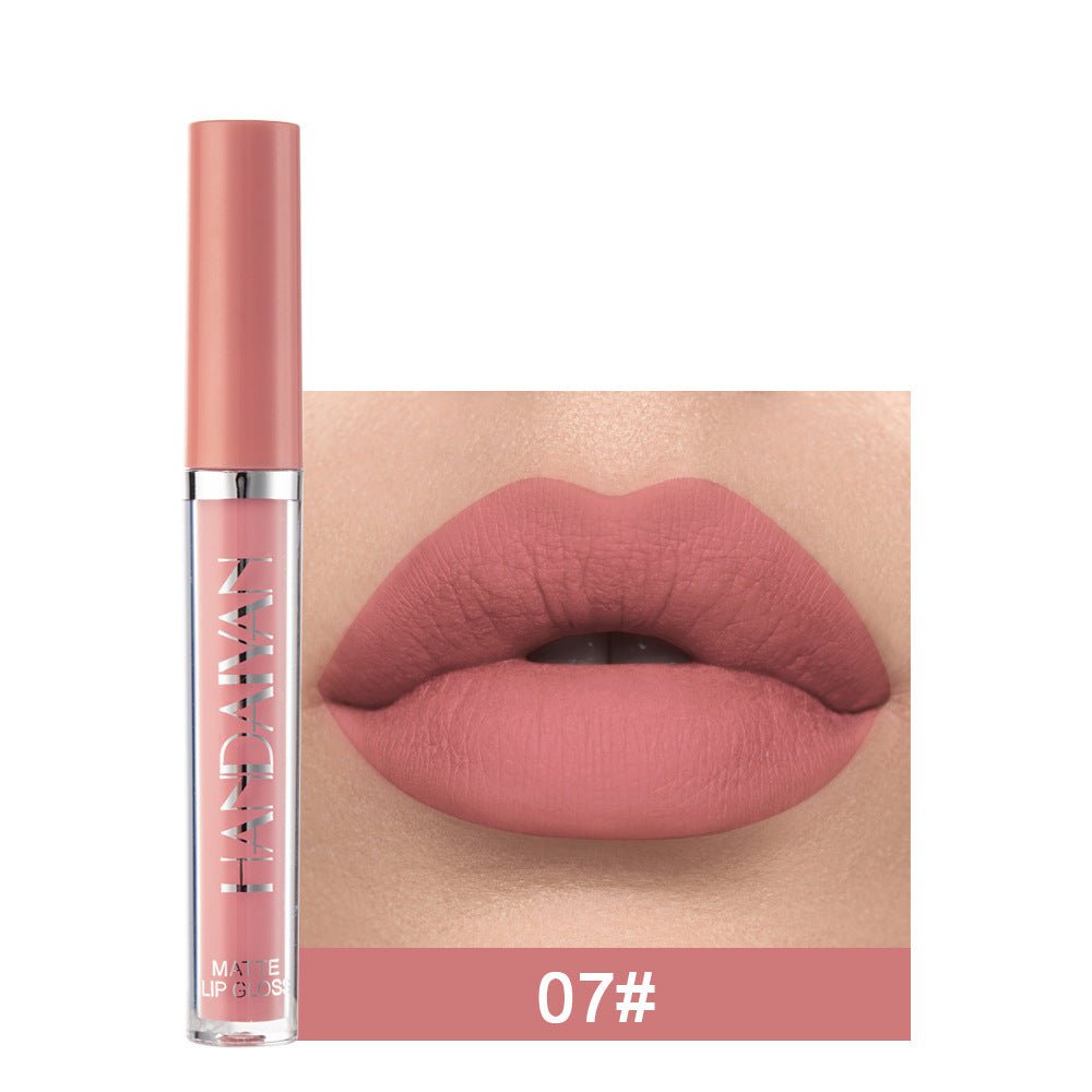 Handaiyan Matte Lip Glaze Liquid Lipstick Mini Tube Lip Gloss Waterproof Non Stick Cup Lip Gloss Genuine